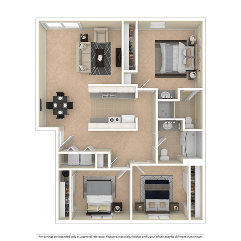 a floor plan of a 1 bedroom apartment
